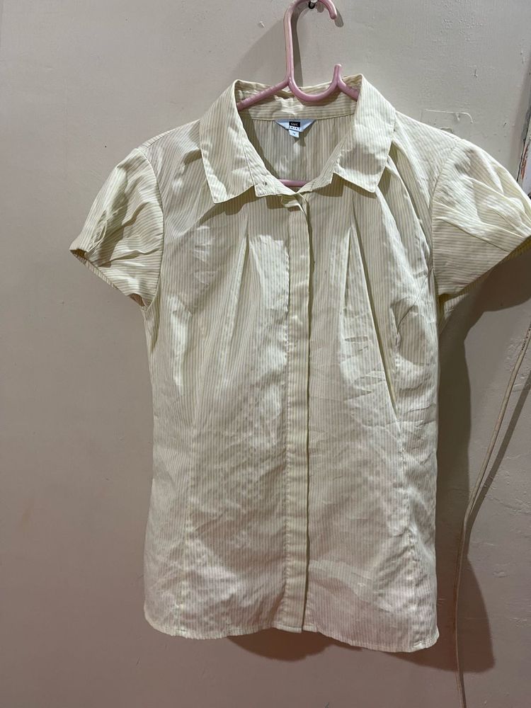 Chic Striped Short Sleeve Blouse