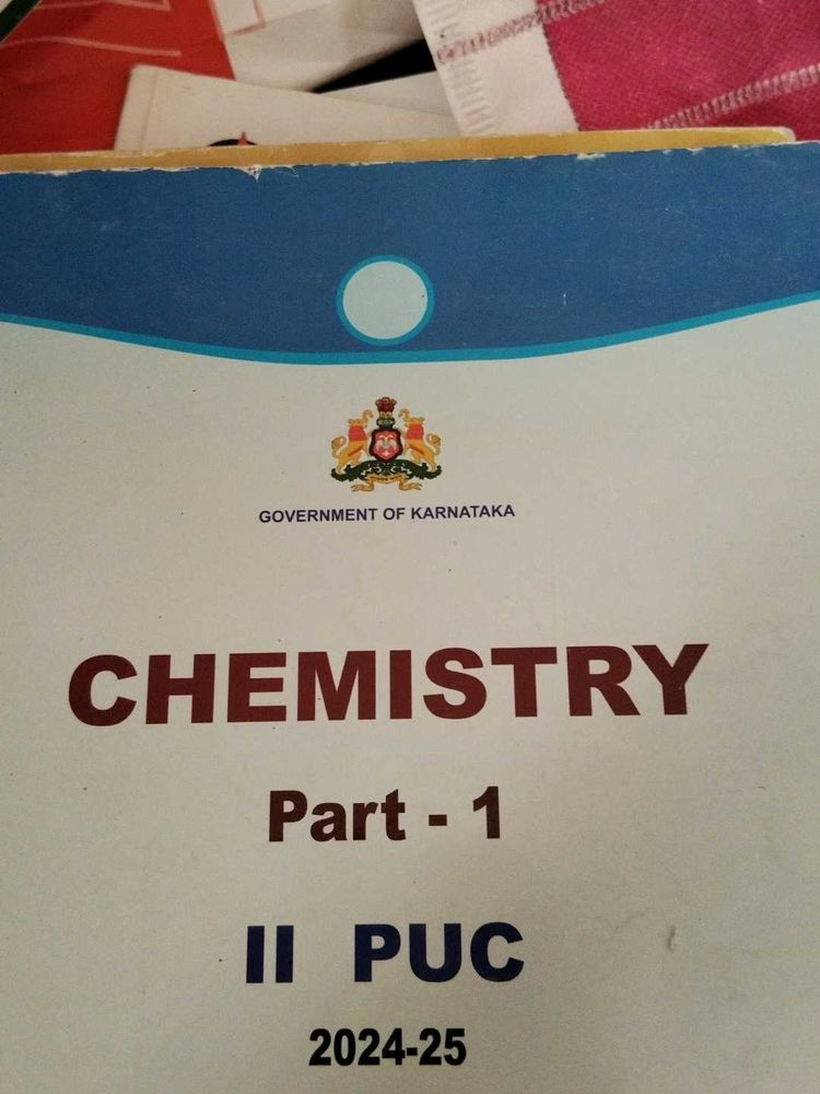 chemistry part 1 and 2 textbooks for second PUC