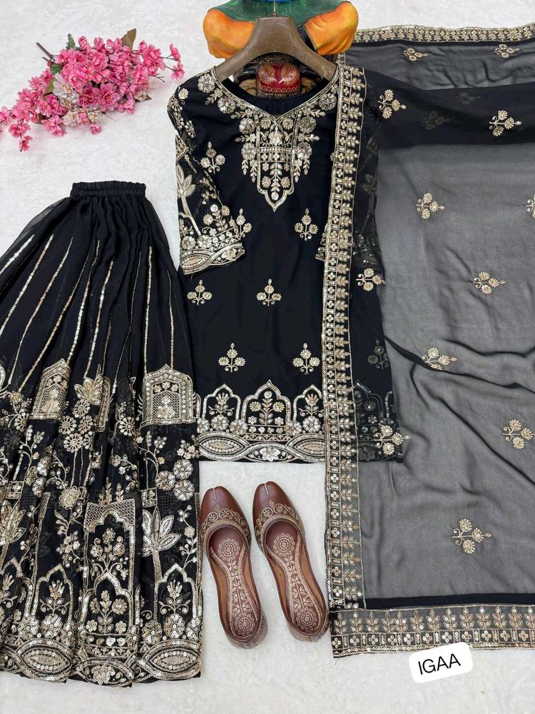 all size available Elegant Black Kurta Set with Du
