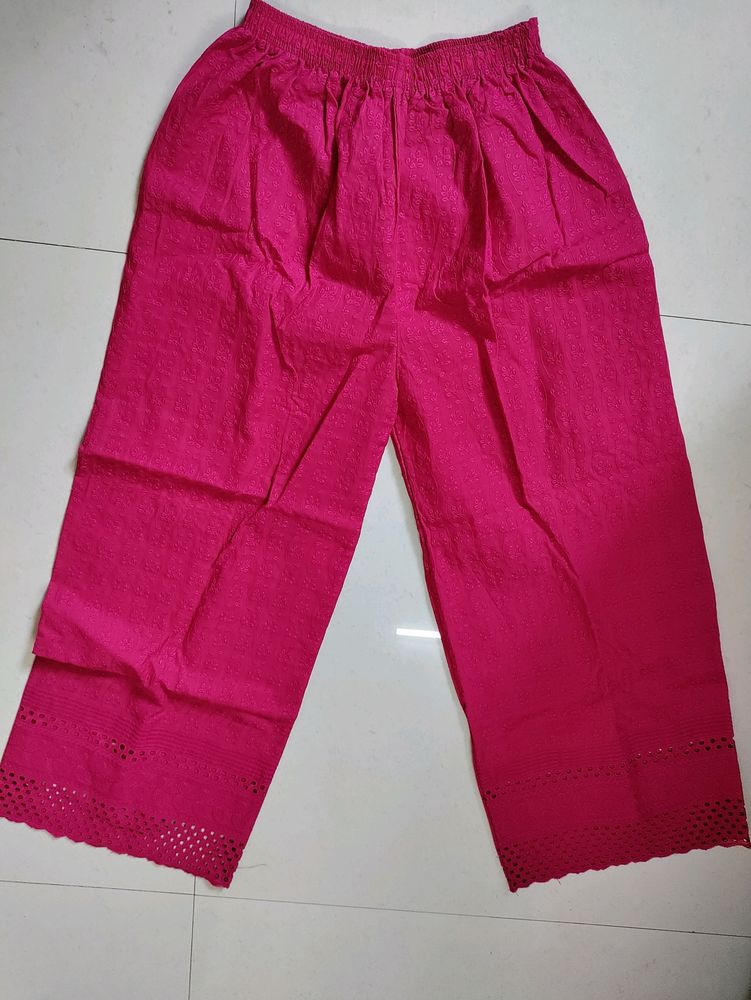 Pink Printed COTTON Plazo.Not Used Single Time