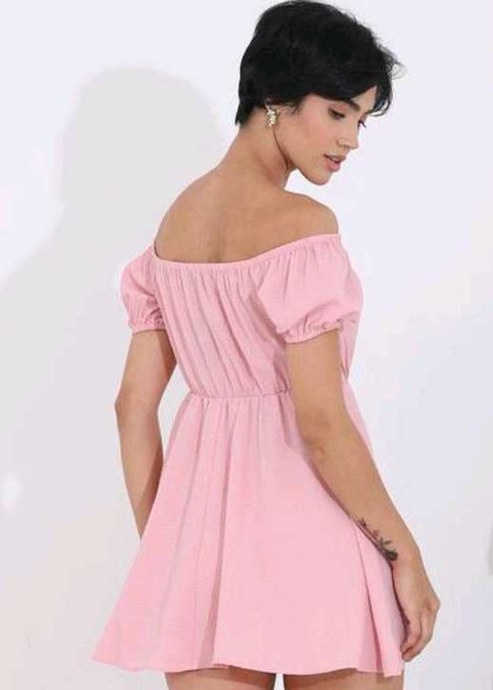 Sweetheart Pink Off-Shoulder Dress ( l size)