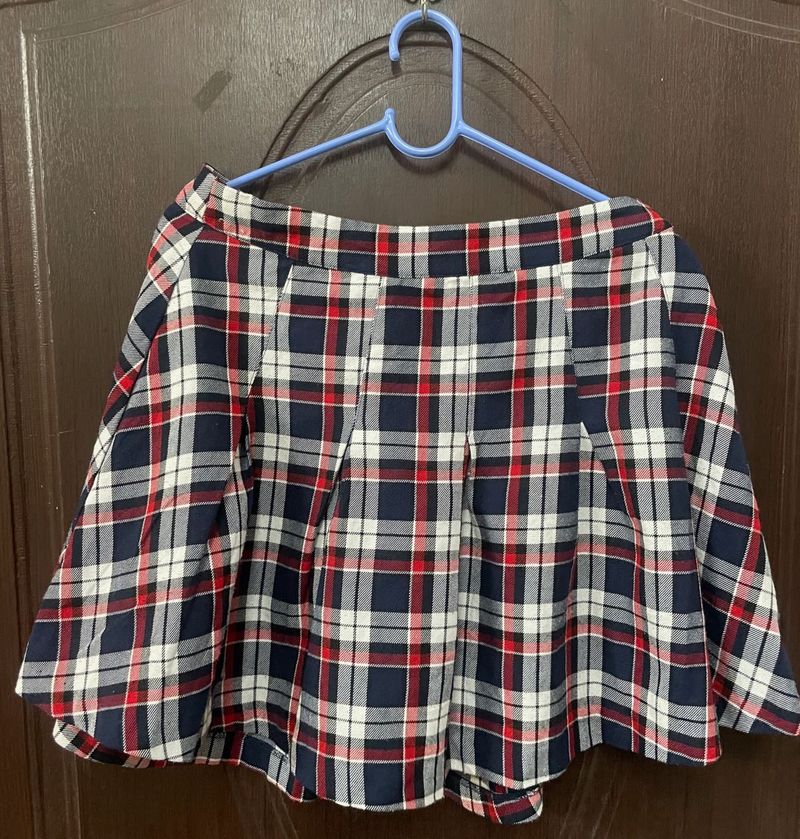 Plaid Pleated Skirt
