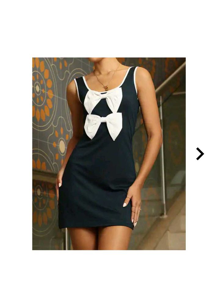 Chic Bow Detail Mini Dress