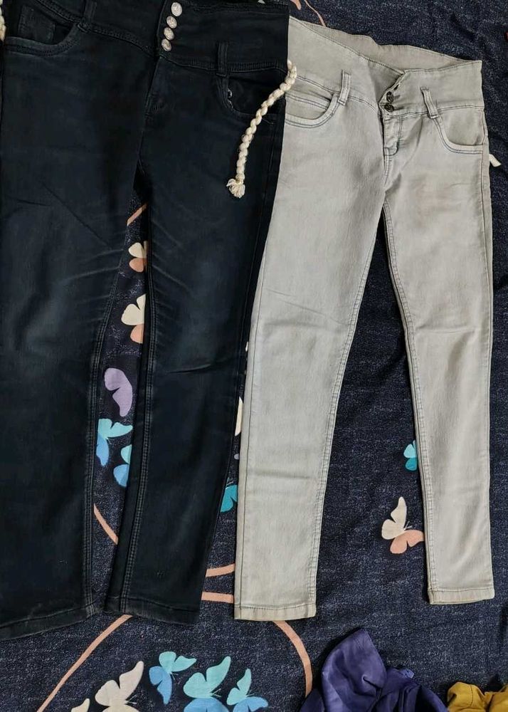 Stylish Denim Jeans - Black &amp; Grey