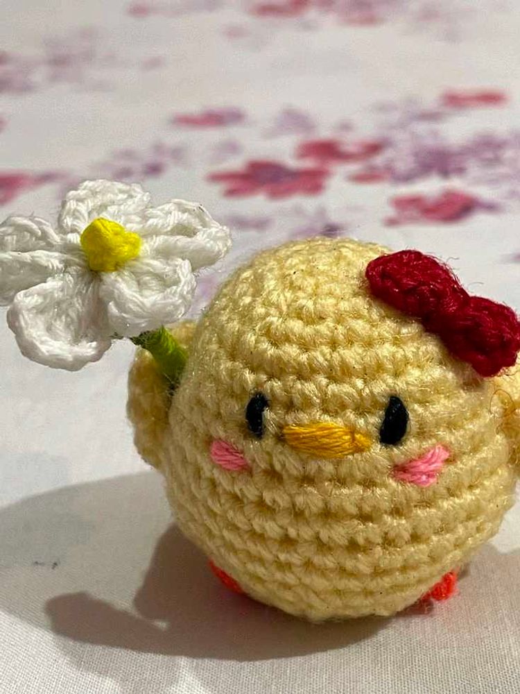 Crochet Chick with Flower