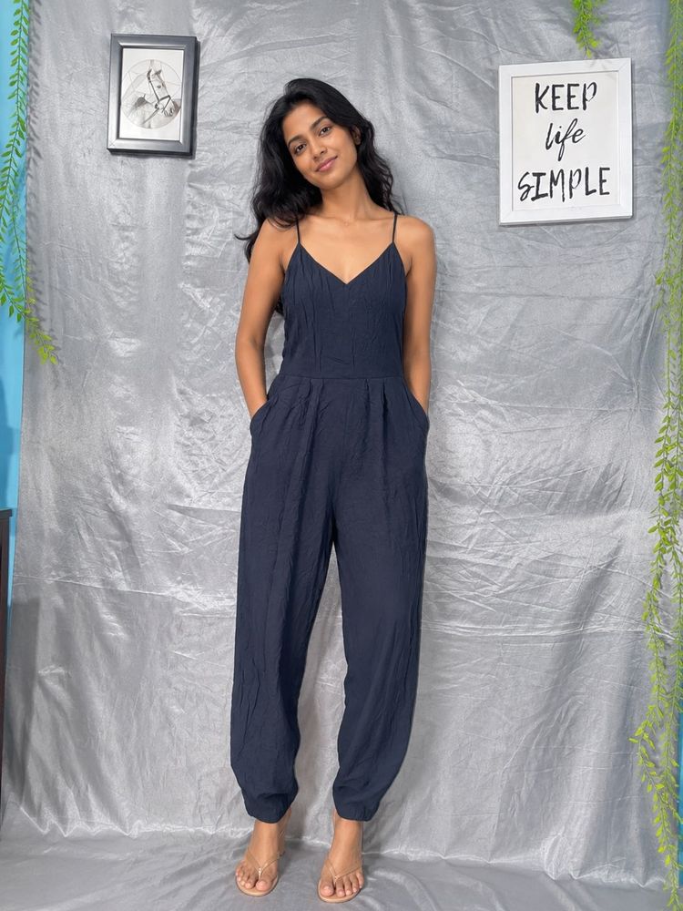 Chic Black Spaghetti Strap Jumpsuit