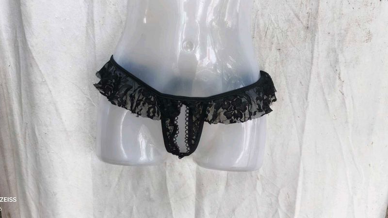 Sheer Lace Trimmed Panty