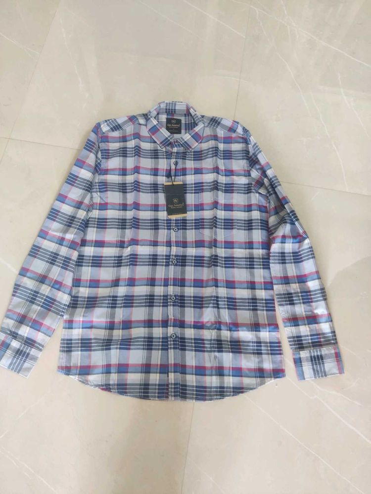 Gaz America Men's Light Blue &amp; Navy Checked Full
