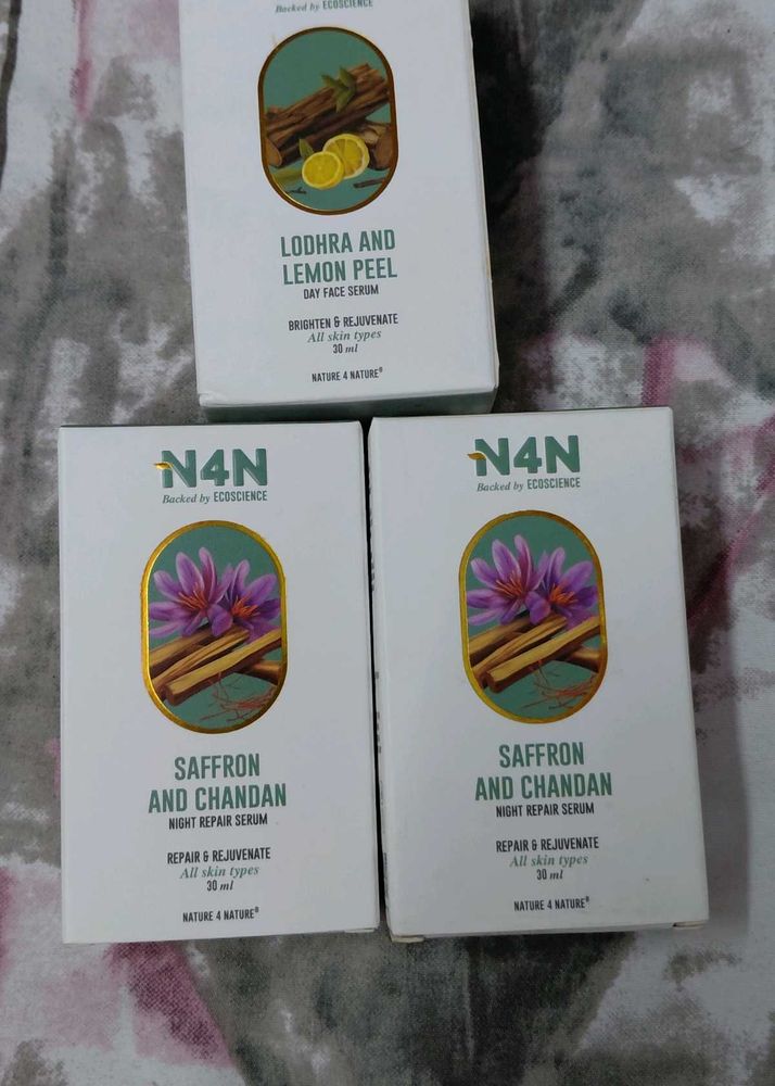 N4N Skin Serums - Saffron Chandan,Lodhra Lemon