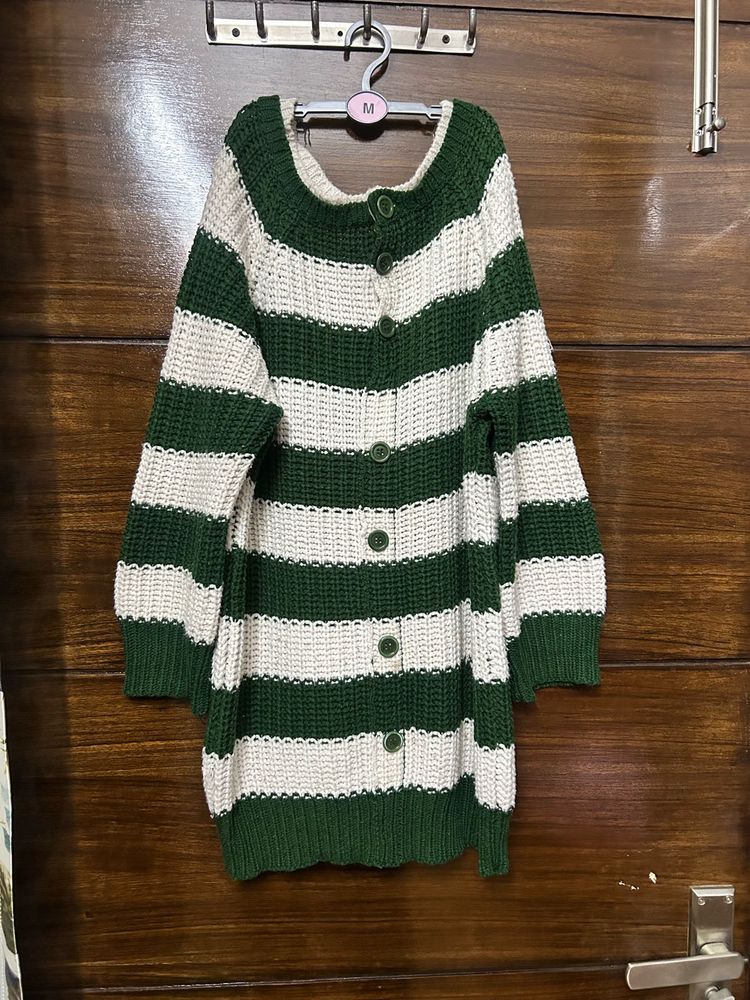 Chunky Stripe Knit Cardigan