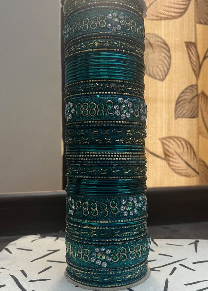 Teal/Peacock Green Bangle Set