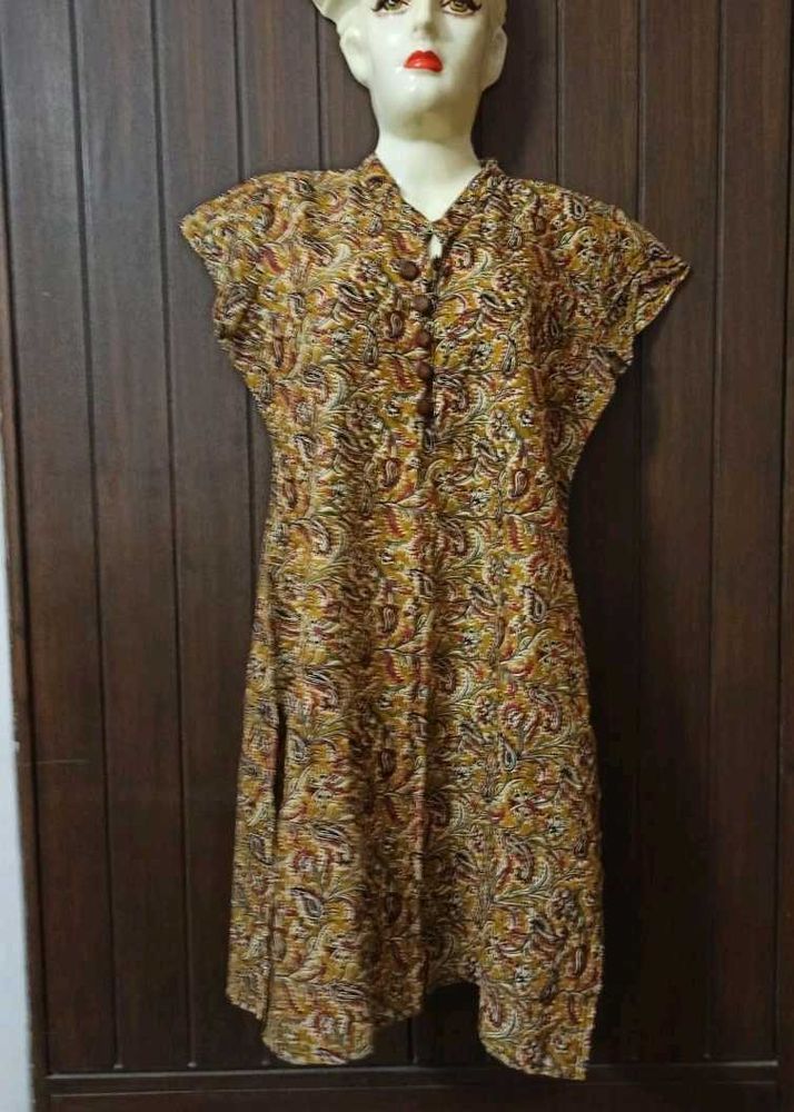 Short Sleeve Printed Collared Kurta