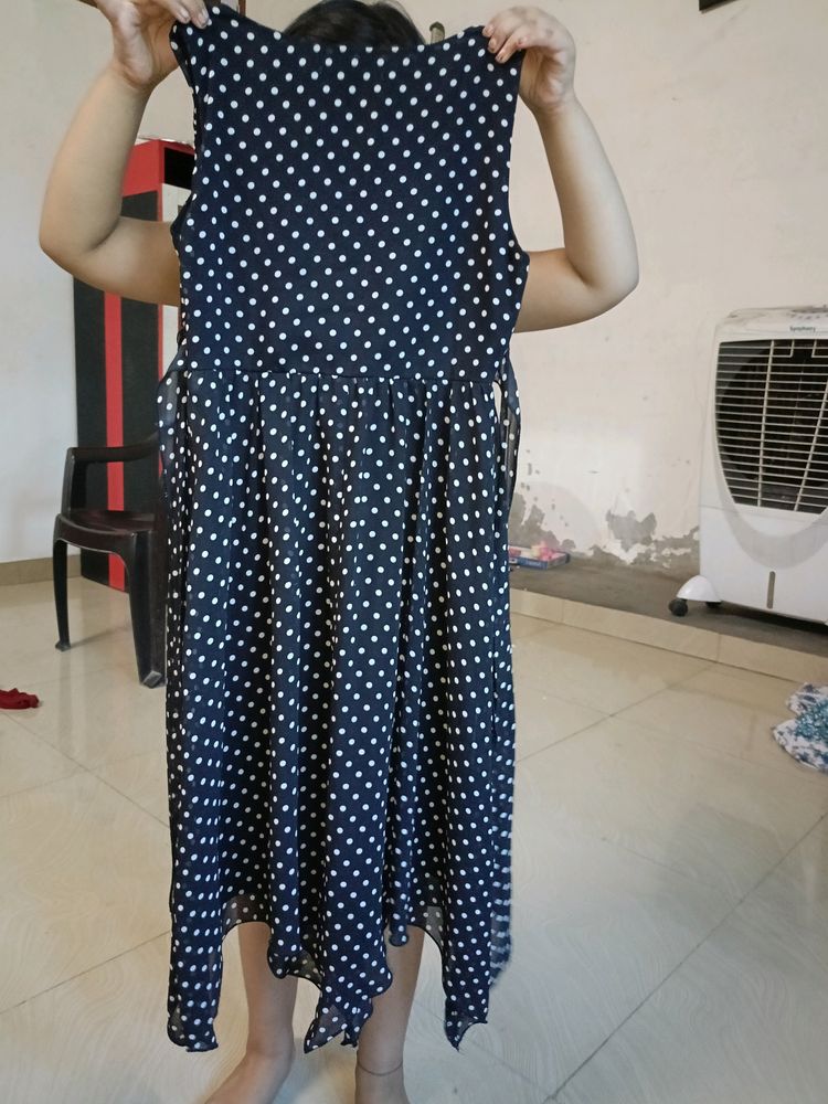 Black White Dotted Frock