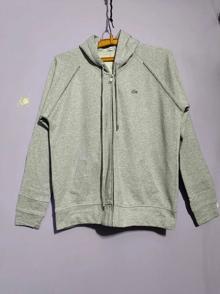 Lacoste Grey Zip-Up Hoodie