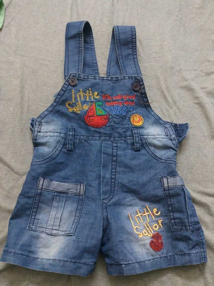 Cute Little Sailor Denim Overalls for Kids