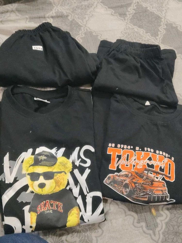 Black T-shirt and shorts set