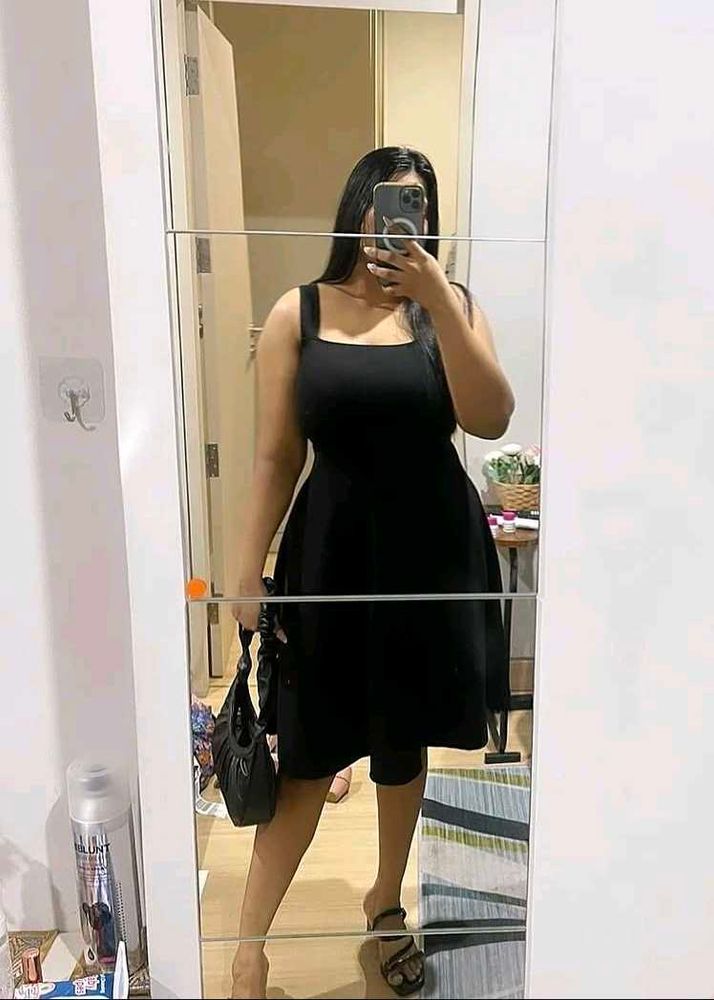 Women A-line black Dress