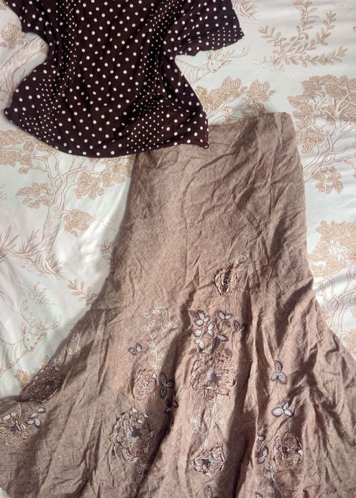 Boho Embroidered Maxi Skirt