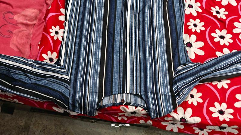 Black and white Striped Kurta top