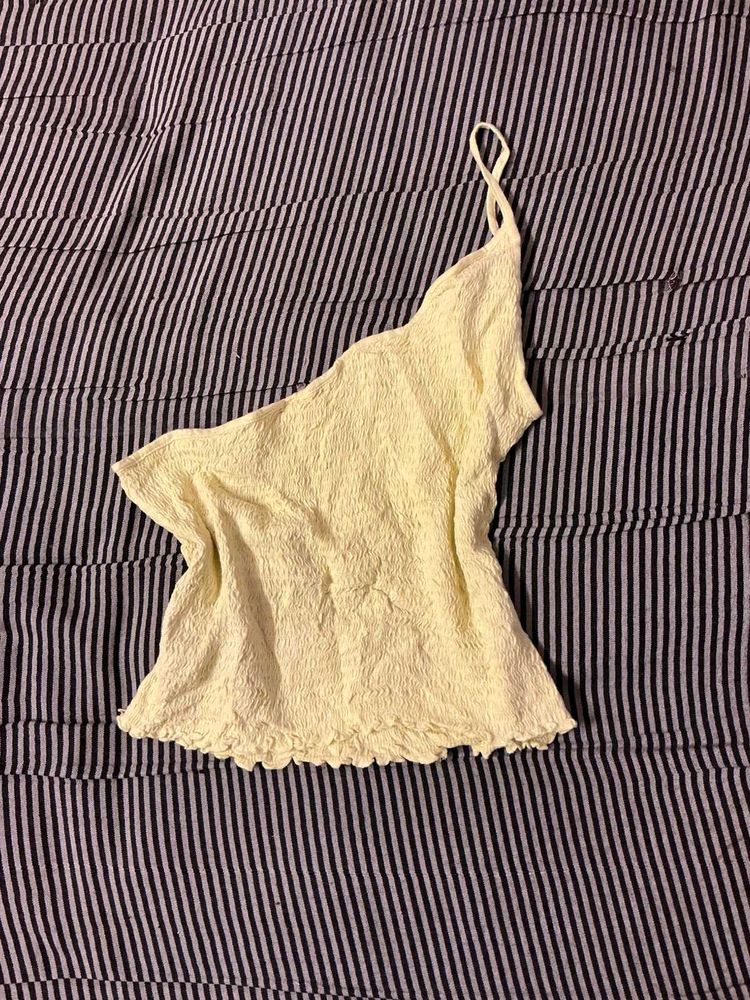 Chic One-Shoulder Yellow Top
