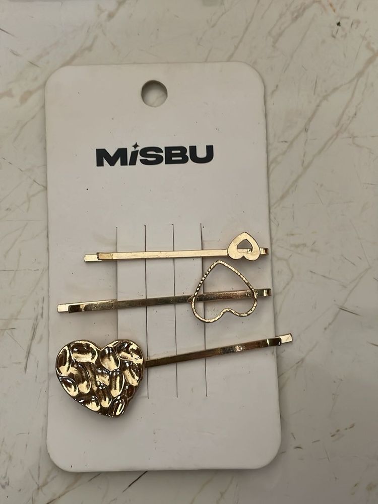 Cute Heart Hair Pins Set