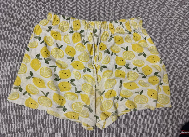 Night Wear Cute Lemon Shorts