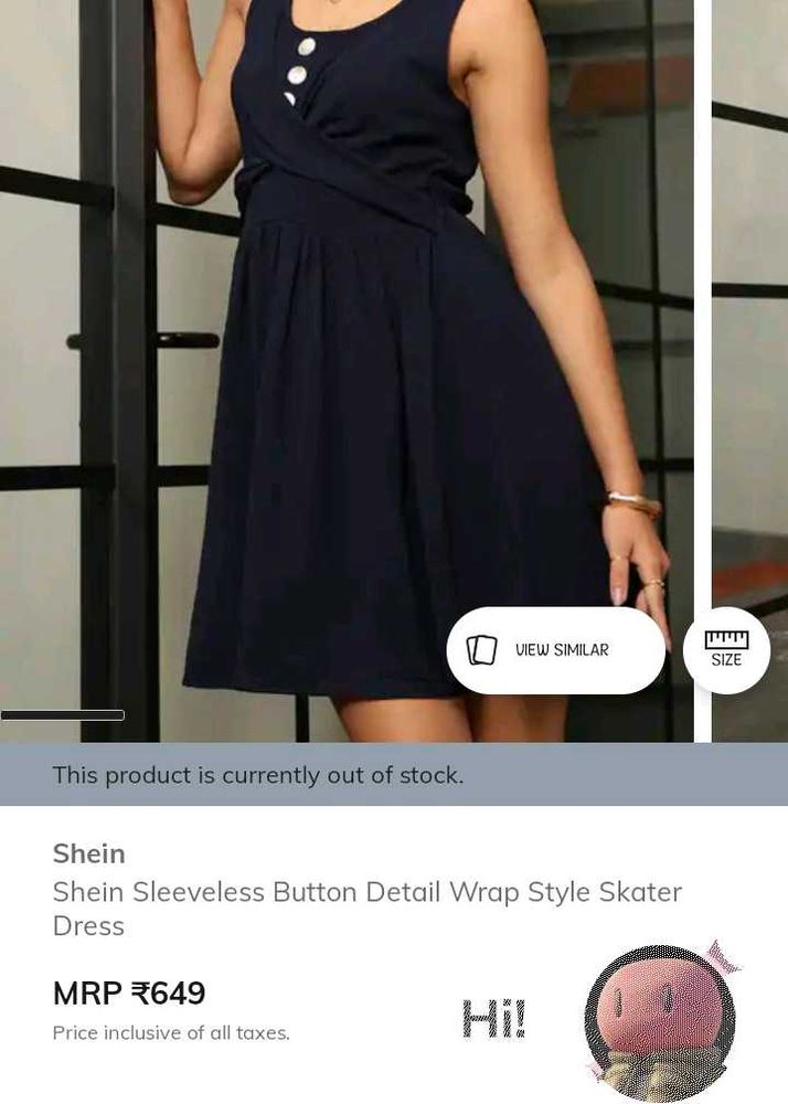 Navy Blue Sleeveless Wrap Skater Dress🥰