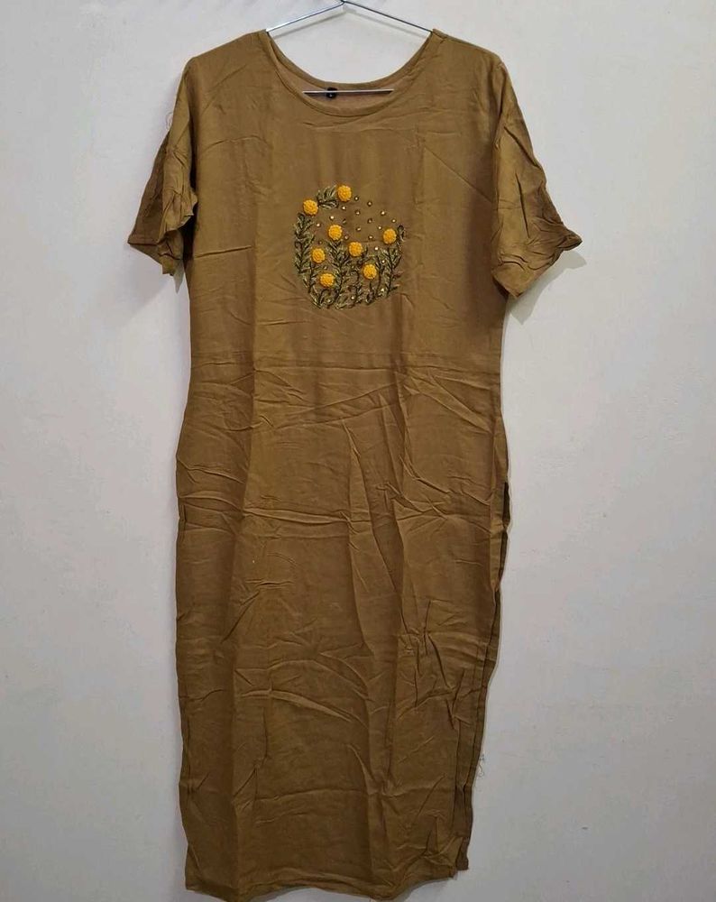 Floral Embroidered Casual Dress