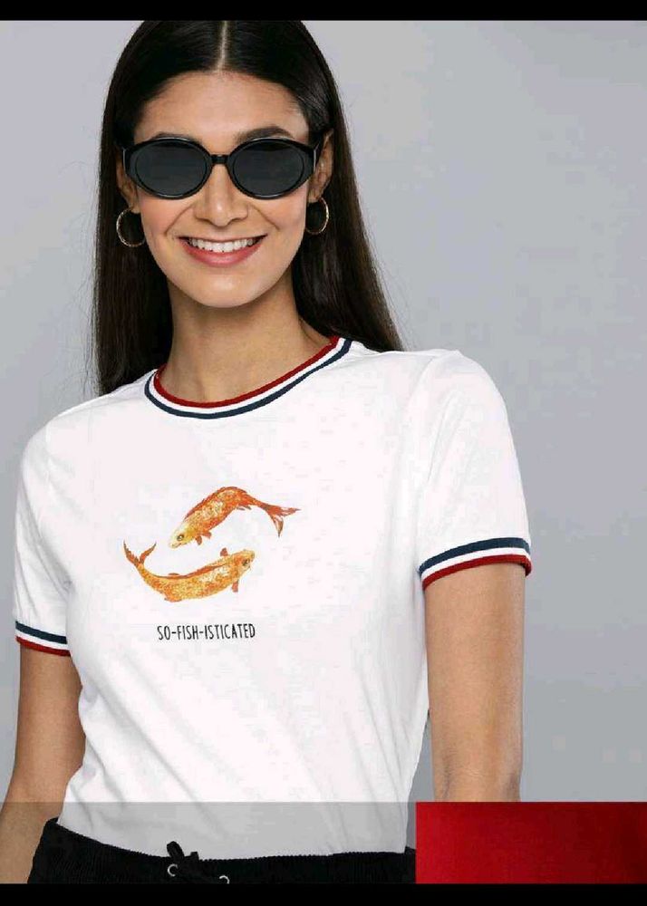 graphic printed white tshirt mast &amp; harbour