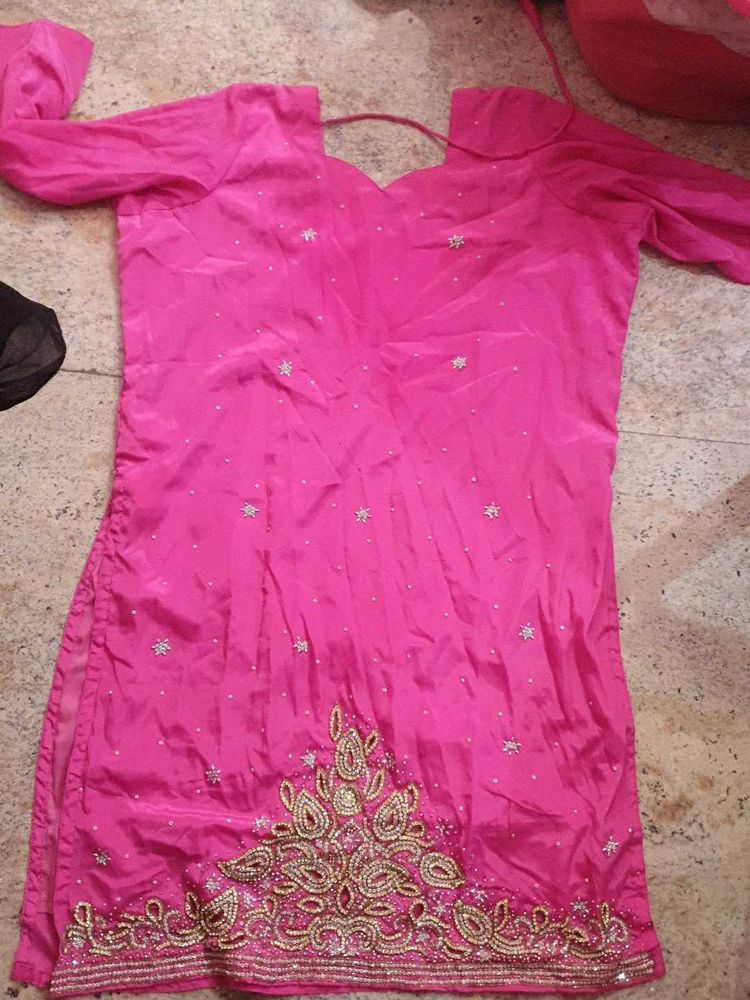 Pink Embroidered Kurta