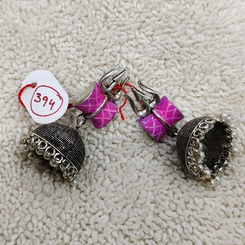 Trishul design oxidised earing