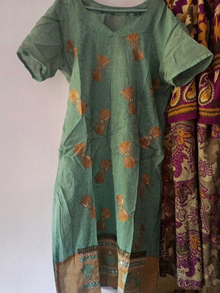 Embroidered Cotton Kurta