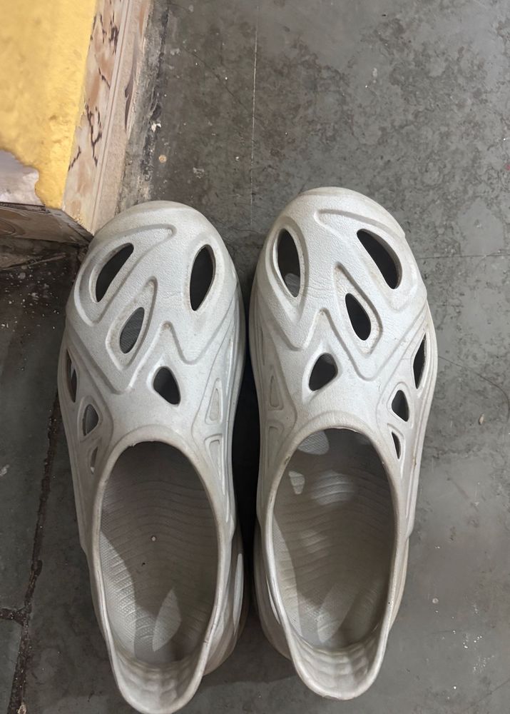 Stylish Grey Cut-Out Clogs