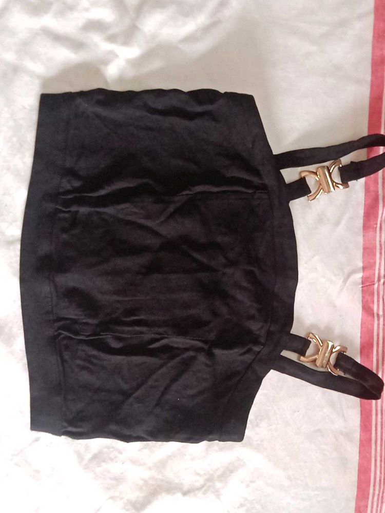 Chic Black Crop Top fixed price