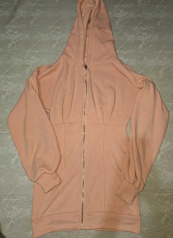 Peach Colored Zipper Hoodie