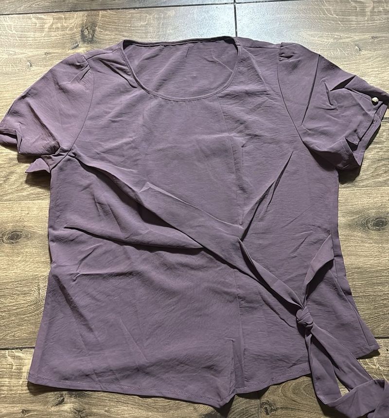 Elegant Purple Short Sleeve Top