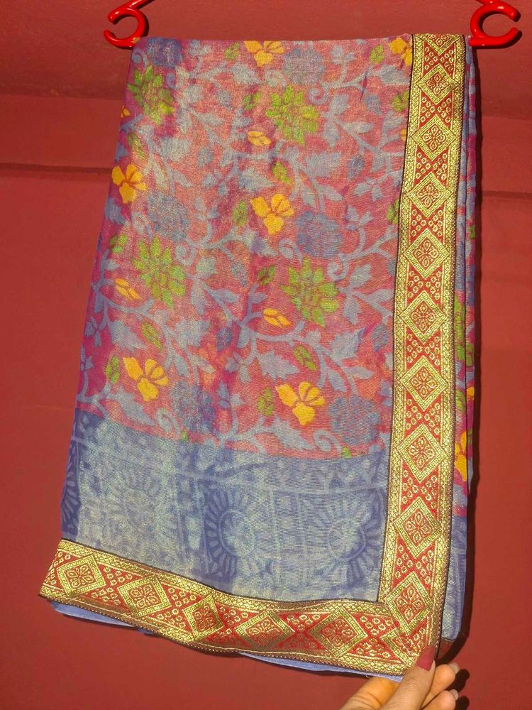 Beautiful Floral Print Saree