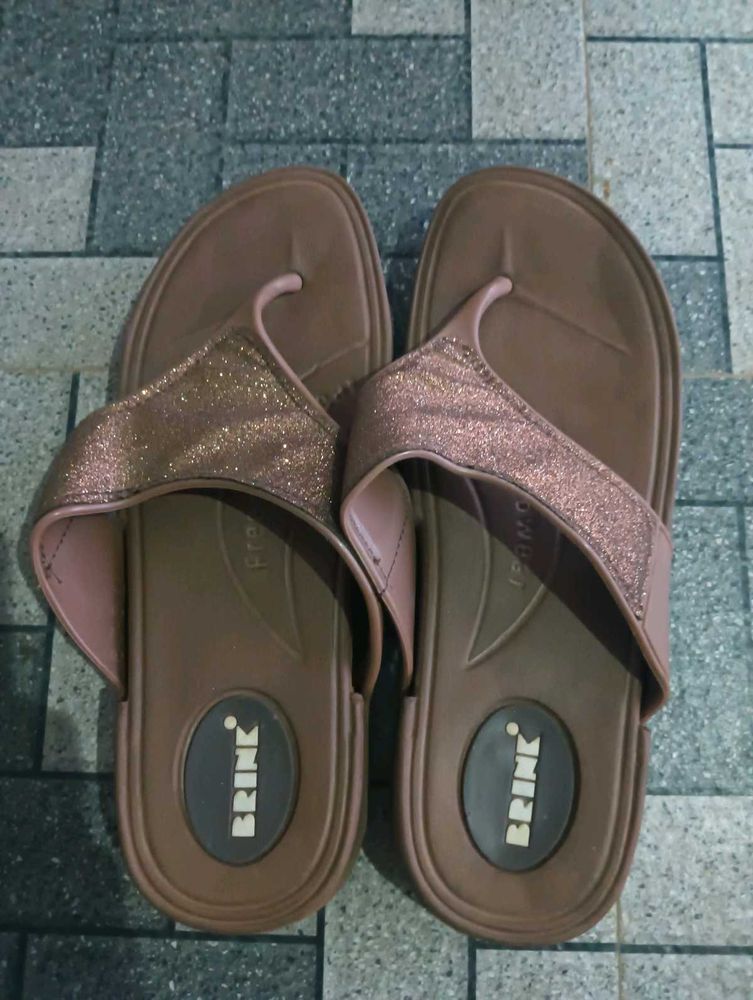 Sparkly Brown Flip Flops