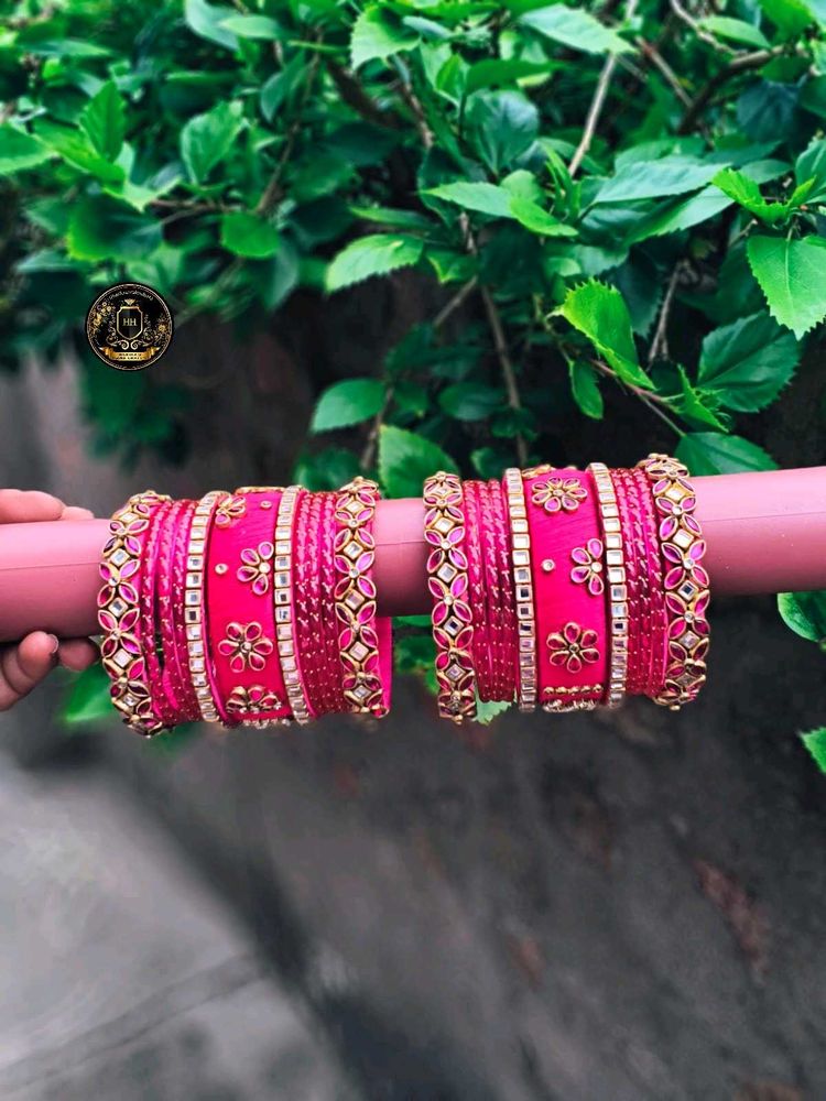 Beautiful Pink silk thread Bangles  any colour