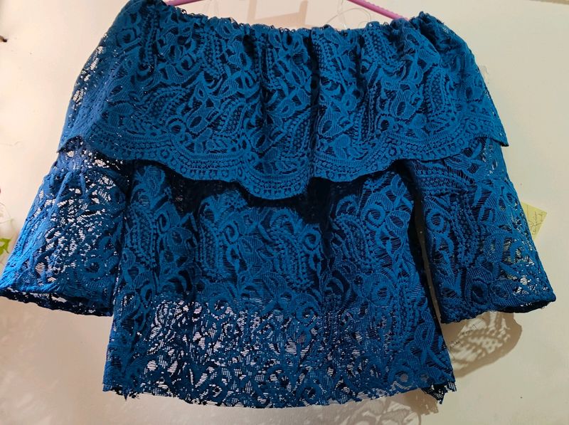 Beautiful Party Wear Net Crop top For Ladies