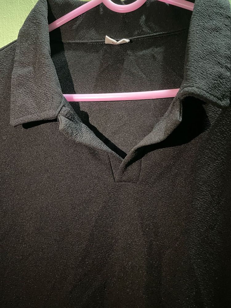 Classic Black Collared Top