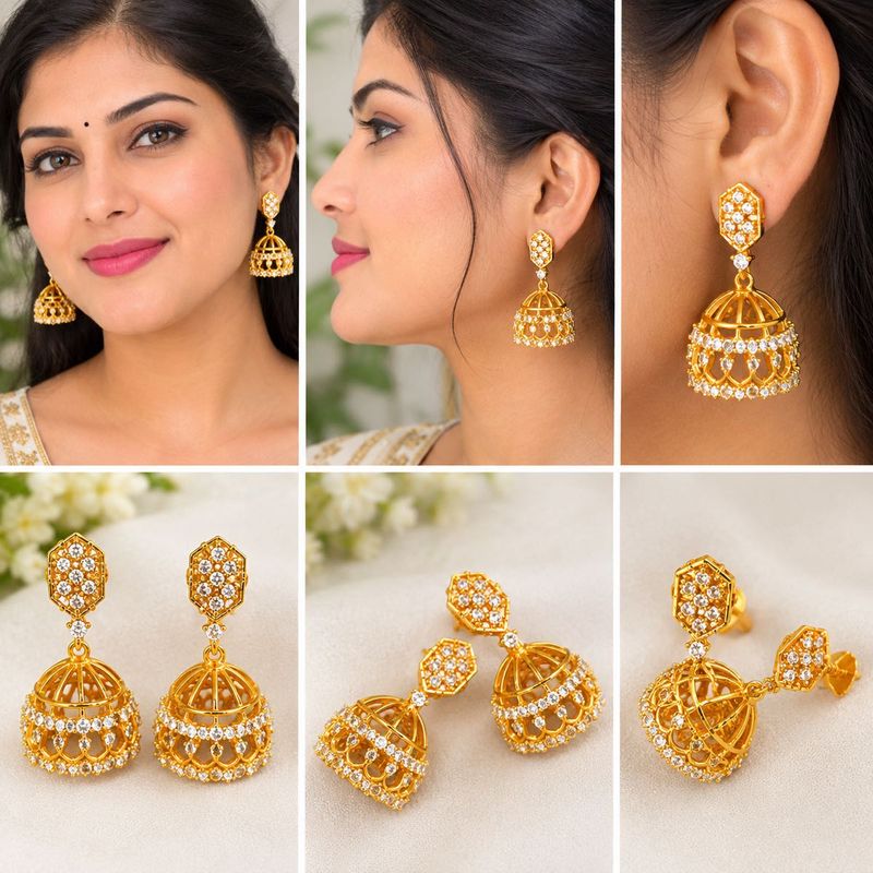 Elegant Gold Jhumka Earrings