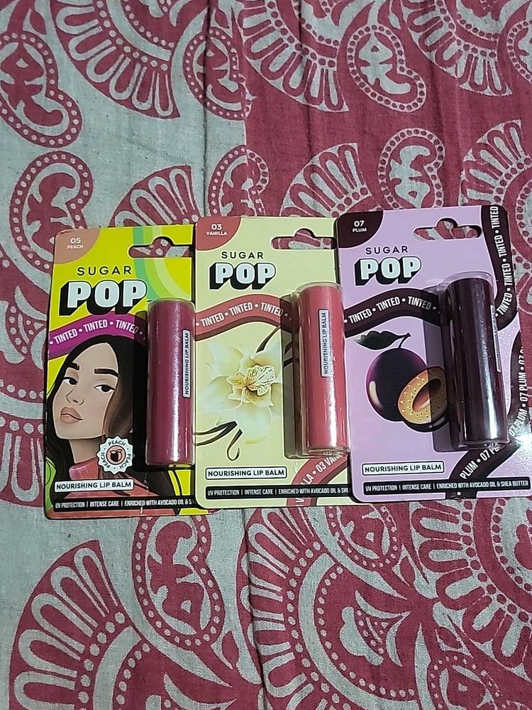 combo of 3 Sugar tinted lip balms