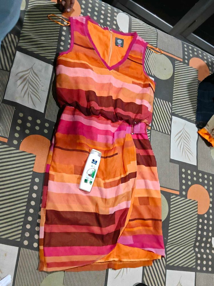 Vibrant Striped Wrap Dress and new shampoo