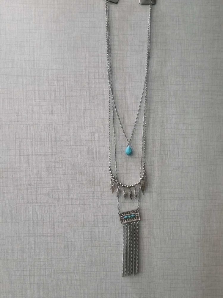 Blue Stone 3 Layered Pendent