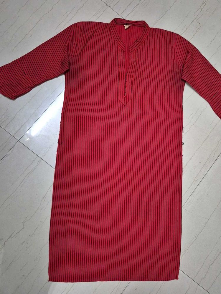 Red Striped Kurta