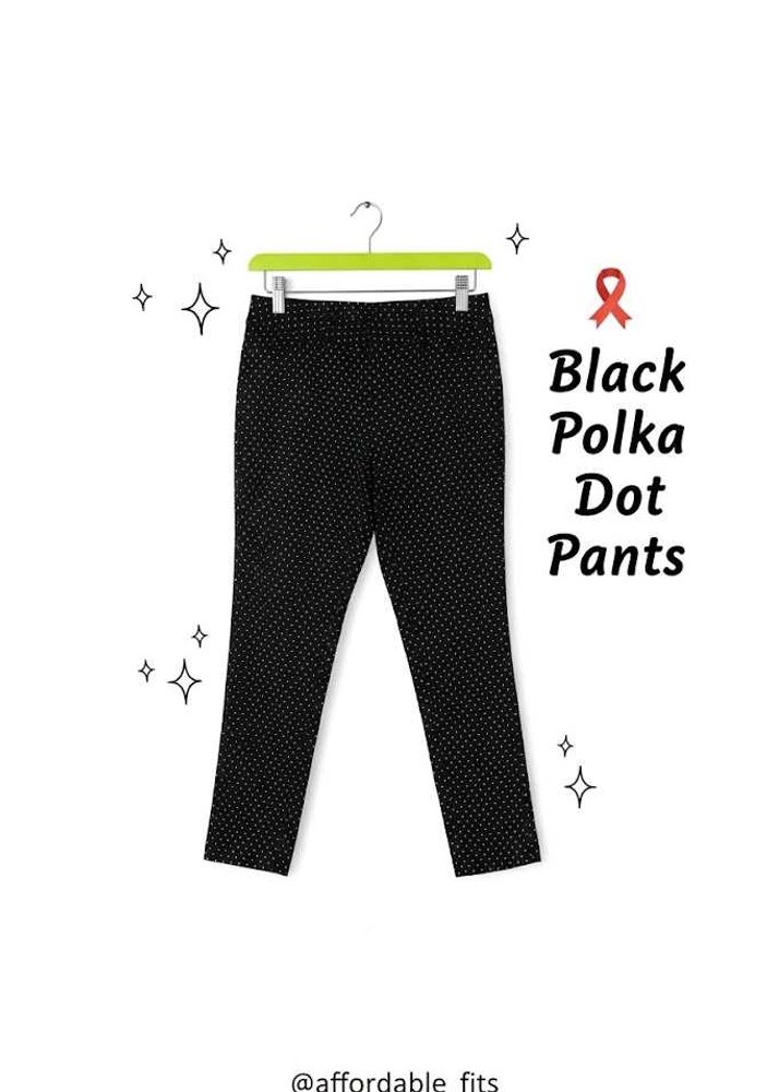 Chic Black Polka Dot Pants