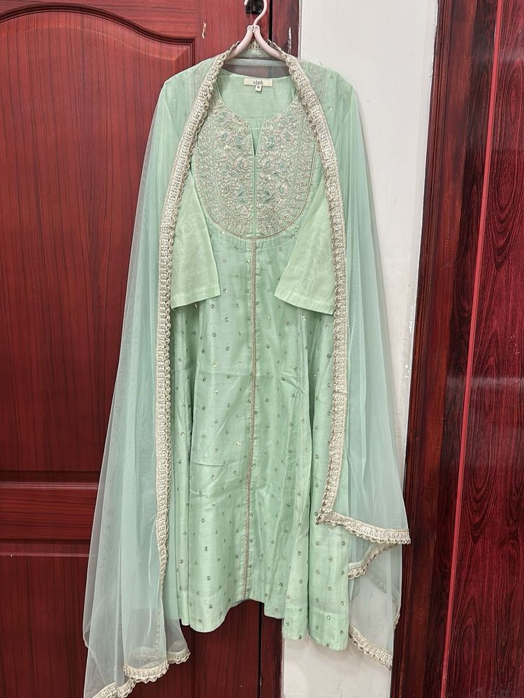 Vark by Westside Mint Green Kurta Set with Dupatta