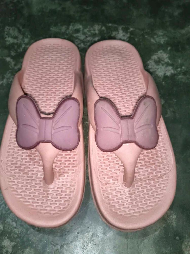 Cute Pink Flip Flops with Bow