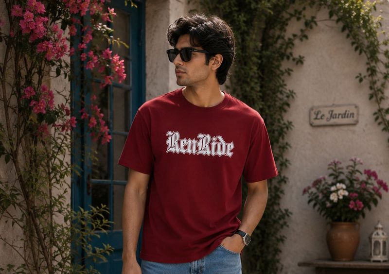 Men's Red 'Ren Ride' Graphic T-Shirt